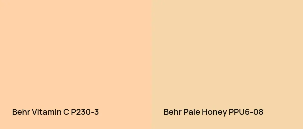 Behr Vitamin C P230-3 vs Behr Pale Honey PPU6-08