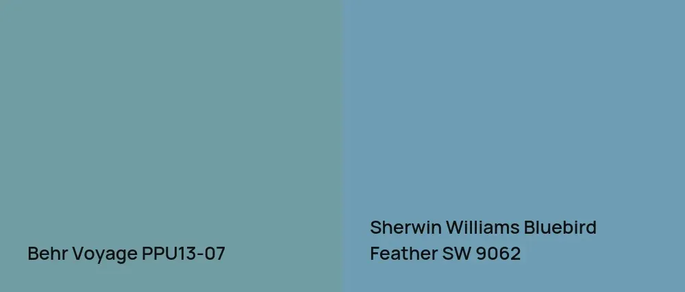 Behr Voyage PPU13-07 vs Sherwin Williams Bluebird Feather SW 9062