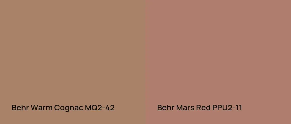 Behr Warm Cognac MQ2-42 vs Behr Mars Red PPU2-11