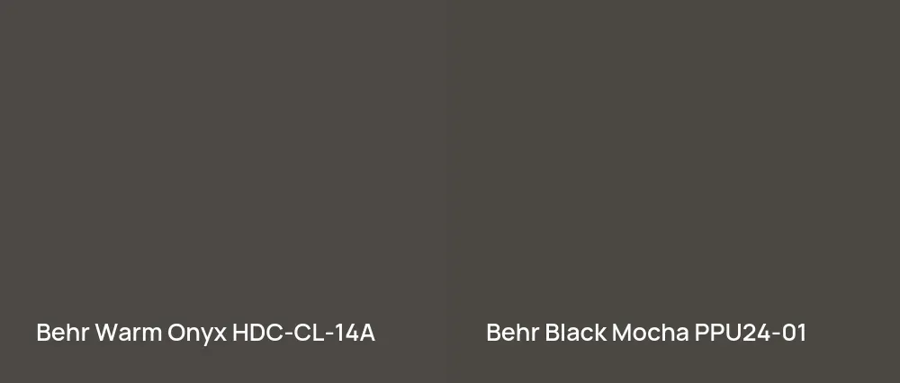 Behr Warm Onyx HDC-CL-14A vs Behr Black Mocha PPU24-01