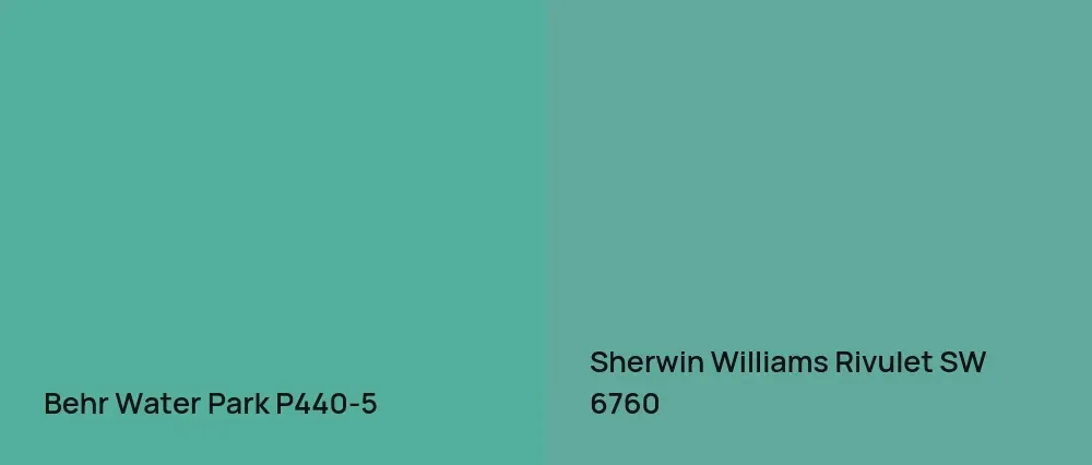 Behr Water Park P440-5 vs Sherwin Williams Rivulet SW 6760