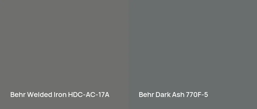 Behr Welded Iron HDC-AC-17A vs Behr Dark Ash 770F-5