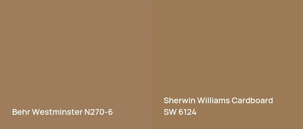 Behr Westminster N270-6 vs Sherwin Williams Cardboard SW 6124