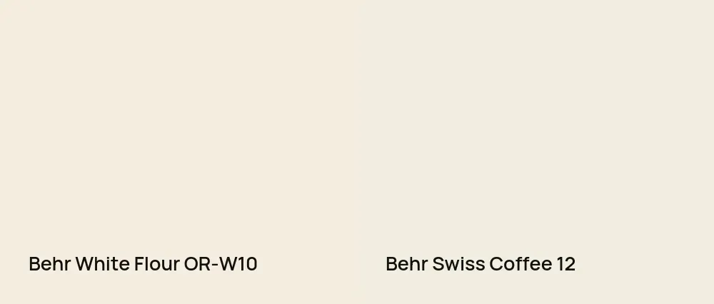 Behr White Flour OR-W10 vs Behr Swiss Coffee 12