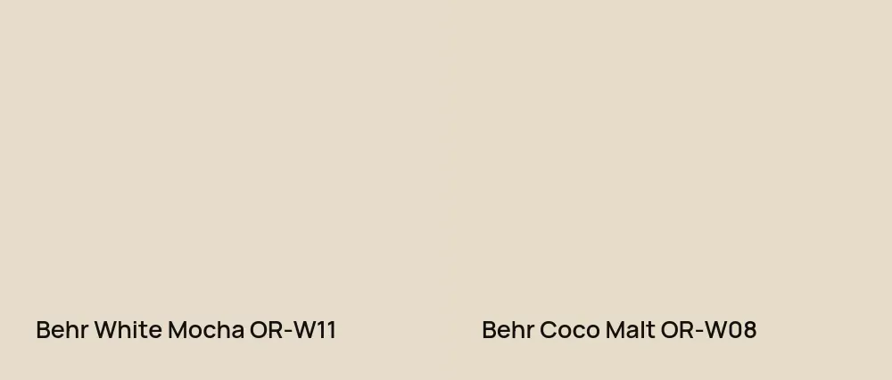 Behr White Mocha OR-W11 vs Behr Coco Malt OR-W08