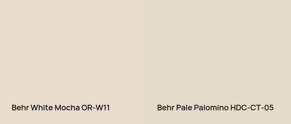 Behr White Mocha OR-W11 vs Behr Pale Palomino HDC-CT-05