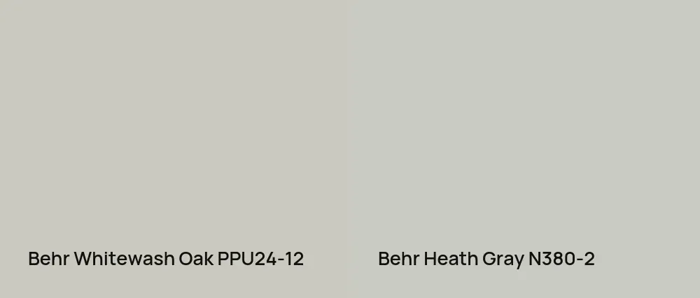 Behr Whitewash Oak PPU24-12 vs Behr Heath Gray N380-2