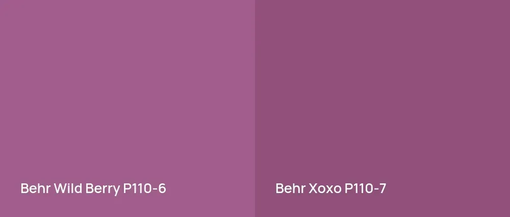 Behr Wild Berry P110-6 vs Behr Xoxo P110-7