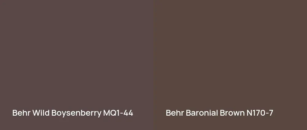Behr Wild Boysenberry MQ1-44 vs Behr Baronial Brown N170-7