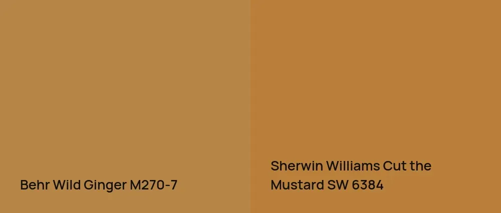 Behr Wild Ginger M270-7 vs Sherwin Williams Cut the Mustard SW 6384