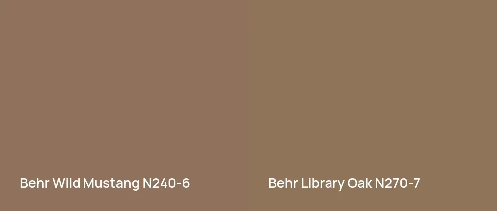 Behr Wild Mustang N240-6 vs Behr Library Oak N270-7
