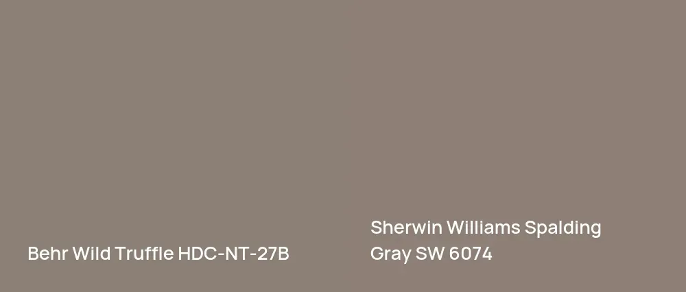 Behr Wild Truffle HDC-NT-27B vs Sherwin Williams Spalding Gray SW 6074