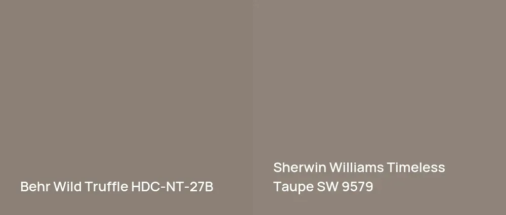 Behr Wild Truffle HDC-NT-27B vs Sherwin Williams Timeless Taupe SW 9579