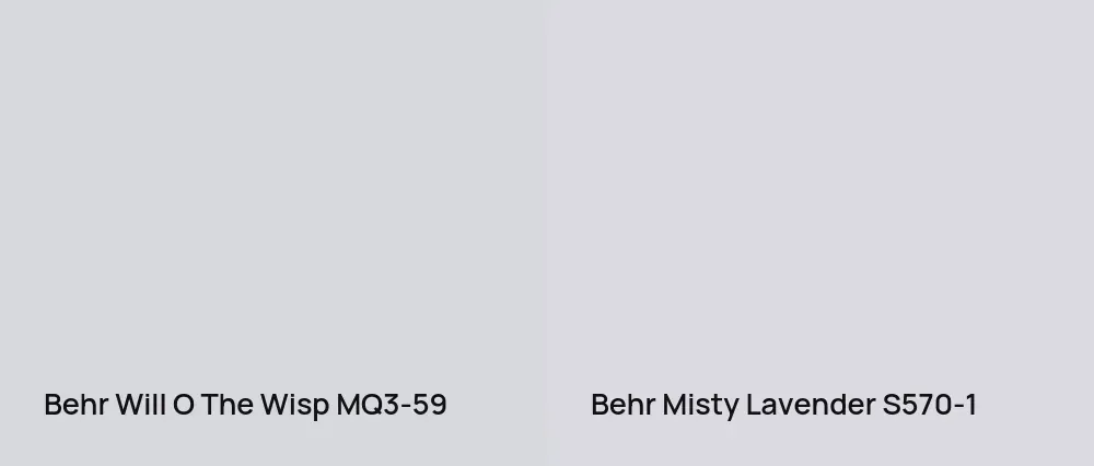 Behr Will O The Wisp MQ3-59 vs Behr Misty Lavender S570-1