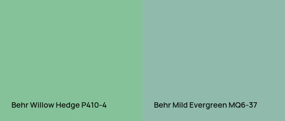 Behr Willow Hedge P410-4 vs Behr Mild Evergreen MQ6-37