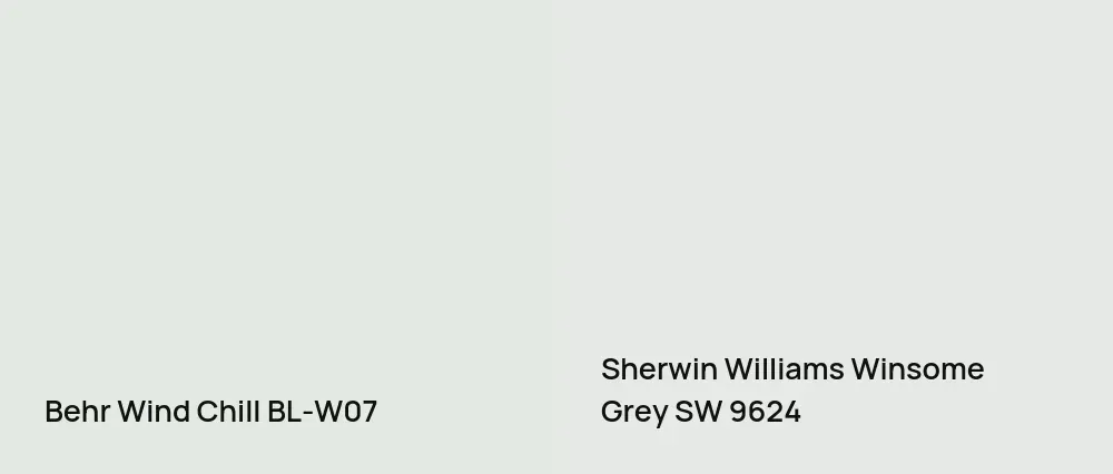 Behr Wind Chill BL-W07 vs Sherwin Williams Winsome Grey SW 9624