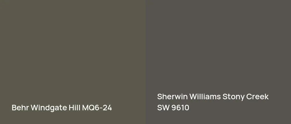 Behr Windgate Hill MQ6-24 vs Sherwin Williams Stony Creek SW 9610