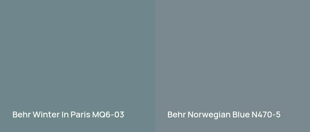 Behr Winter In Paris MQ6-03 vs Behr Norwegian Blue N470-5