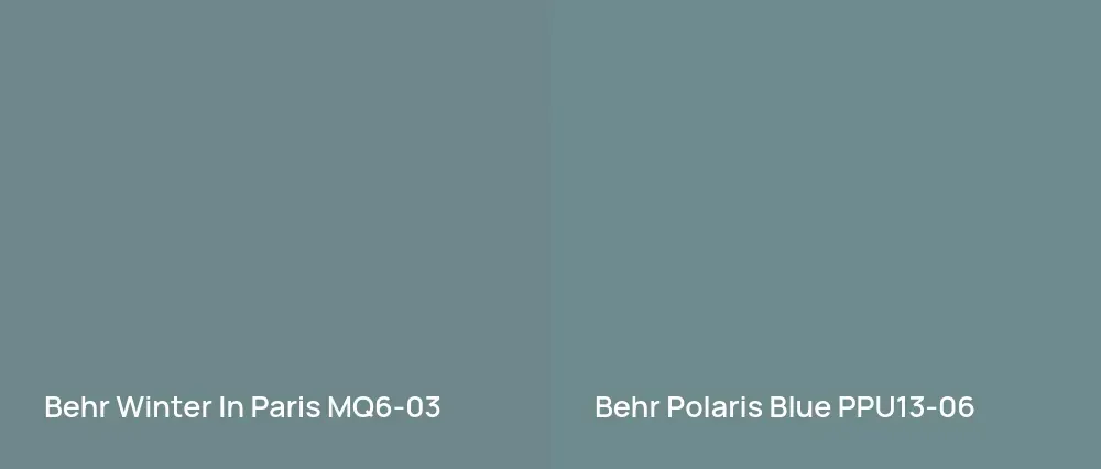Behr Winter In Paris MQ6-03 vs Behr Polaris Blue PPU13-06