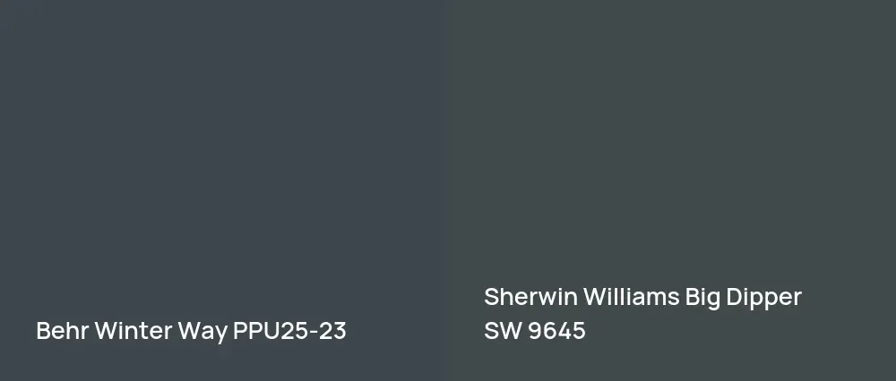 Behr Winter Way PPU25-23 vs Sherwin Williams Big Dipper SW 9645