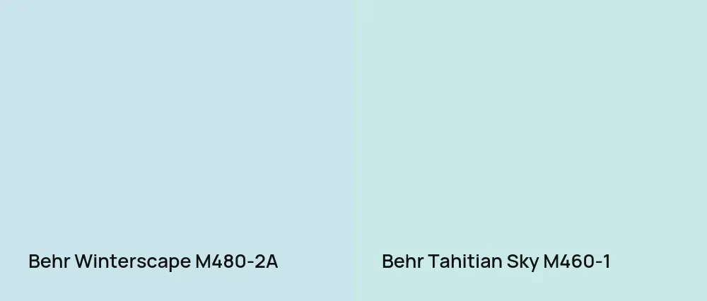 Behr Winterscape M480-2A vs Behr Tahitian Sky M460-1