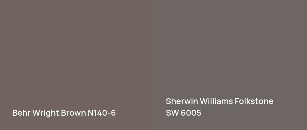 Behr Wright Brown N140-6 vs Sherwin Williams Folkstone SW 6005