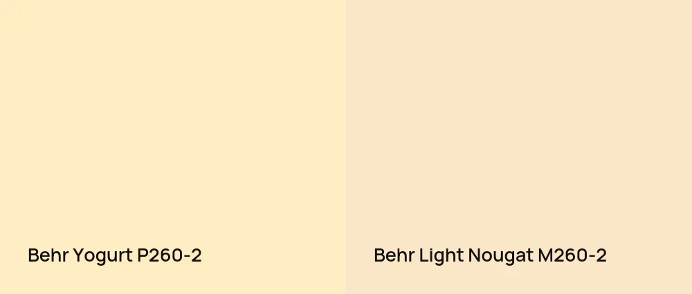 Behr Yogurt P260-2 vs Behr Light Nougat M260-2
