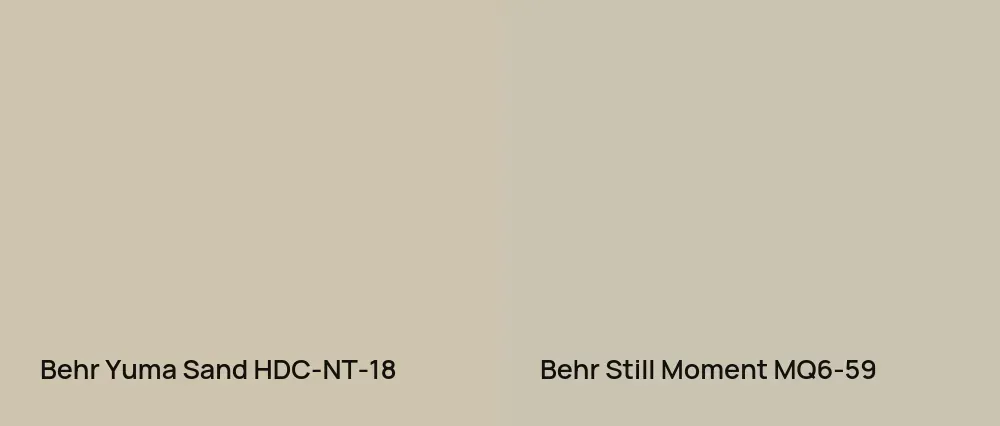 Behr Yuma Sand HDC-NT-18 vs Behr Still Moment MQ6-59