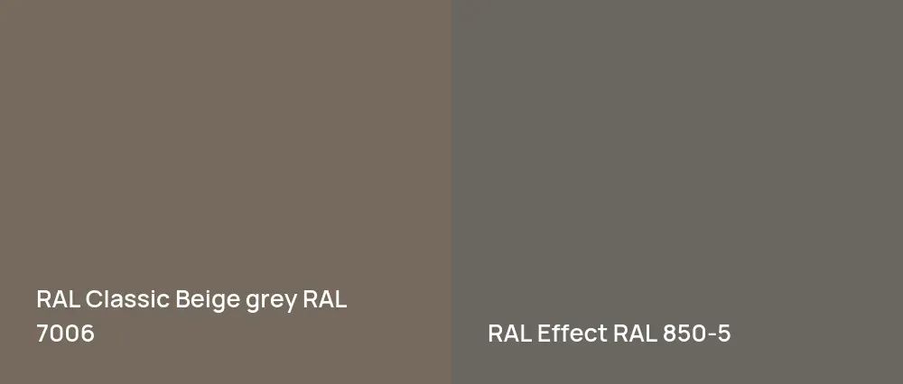 RAL Classic  Beige grey RAL 7006 vs RAL Effect  RAL 850-5