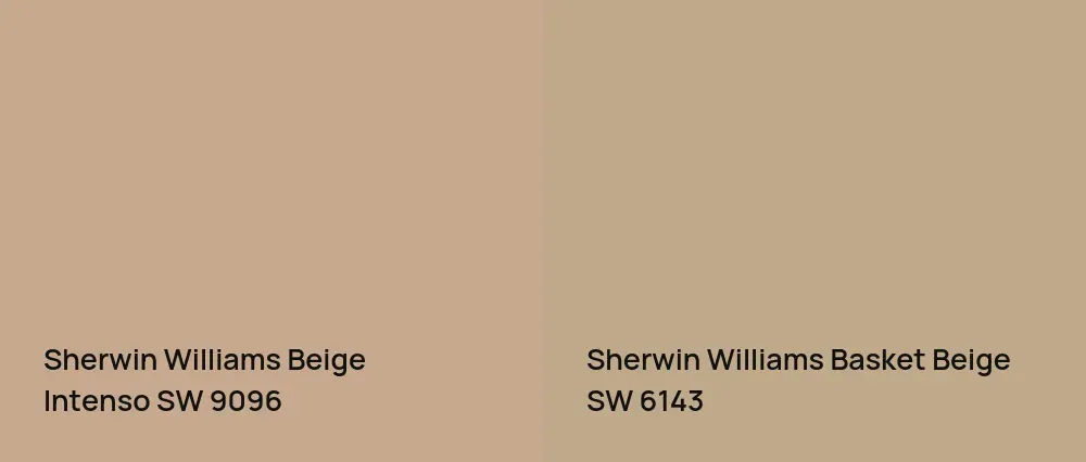 Sherwin Williams Beige Intenso SW 9096 vs Sherwin Williams Basket Beige SW 6143