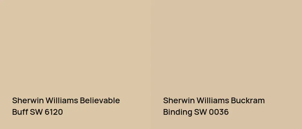 Sherwin Williams Believable Buff SW 6120 vs Sherwin Williams Buckram Binding SW 0036