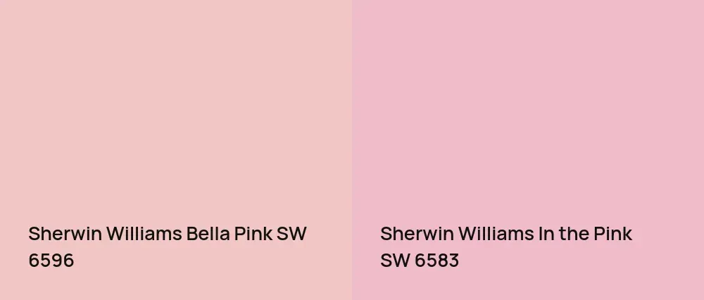 Sherwin Williams Bella Pink SW 6596 vs Sherwin Williams In the Pink SW 6583