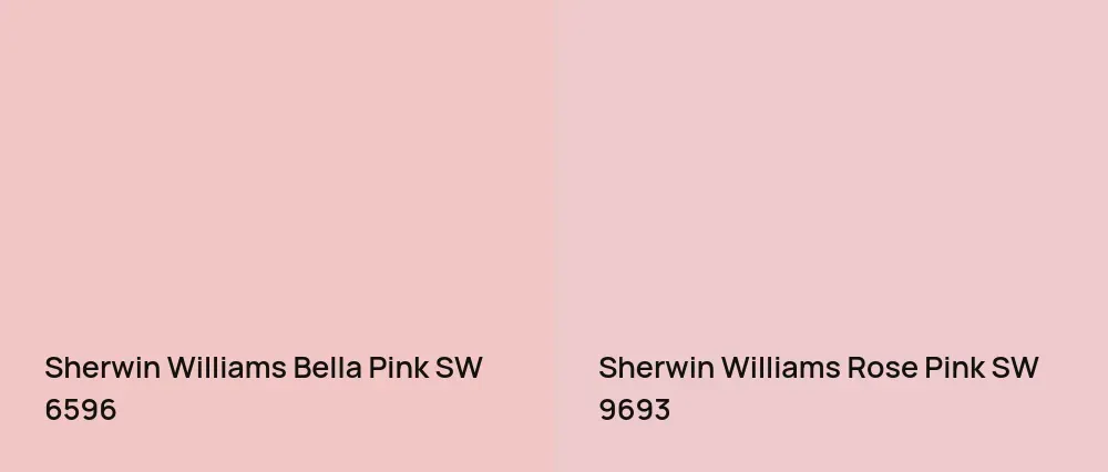Sherwin Williams Bella Pink SW 6596 vs Sherwin Williams Rose Pink SW 9693