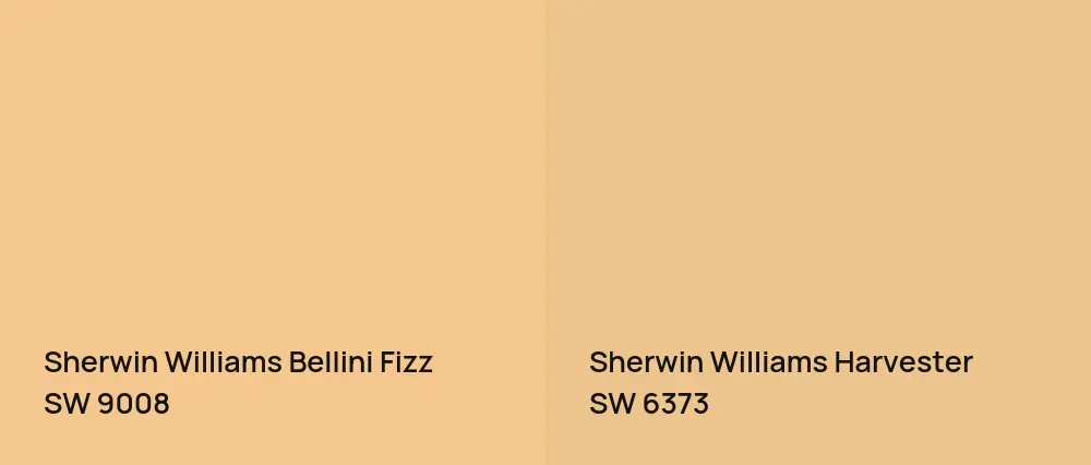 Sherwin Williams Bellini Fizz SW 9008 vs Sherwin Williams Harvester SW 6373