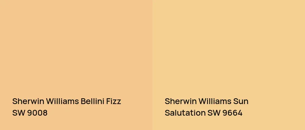 Sherwin Williams Bellini Fizz SW 9008 vs Sherwin Williams Sun Salutation SW 9664