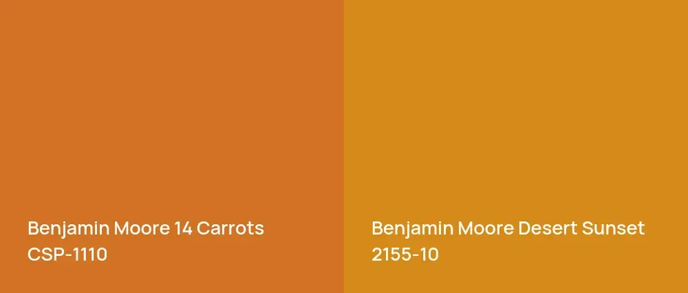 Benjamin Moore 14 Carrots CSP-1110 vs Benjamin Moore Desert Sunset 2155-10