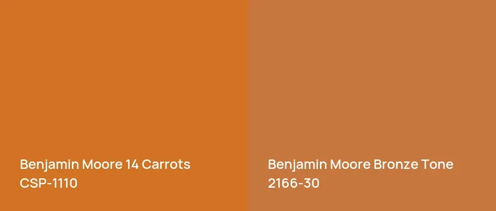 Benjamin Moore 14 Carrots CSP-1110 vs Benjamin Moore Bronze Tone 2166-30