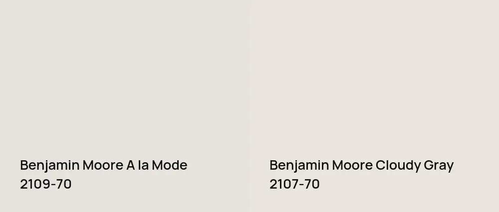 Benjamin Moore A la Mode 2109-70 vs Benjamin Moore Cloudy Gray 2107-70