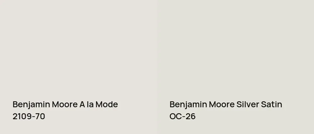 Benjamin Moore A la Mode 2109-70 vs Benjamin Moore Silver Satin OC-26