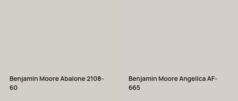 Benjamin Moore Abalone 2108-60 vs Benjamin Moore Angelica AF-665