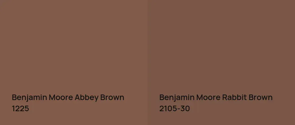 Benjamin Moore Abbey Brown 1225 vs Benjamin Moore Rabbit Brown 2105-30