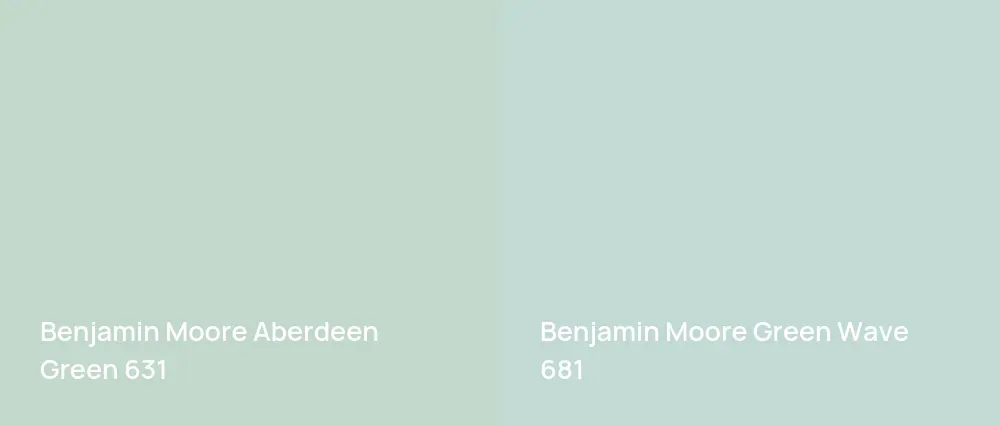 Benjamin Moore Aberdeen Green 631 vs Benjamin Moore Green Wave 681