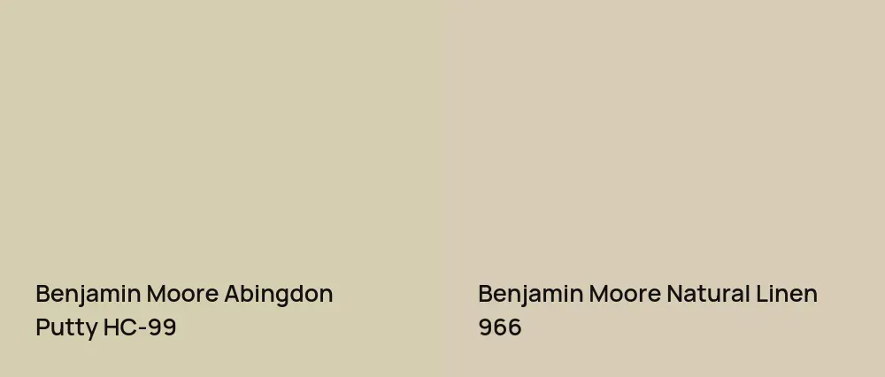 Benjamin Moore Abingdon Putty HC-99 vs Benjamin Moore Natural Linen 966