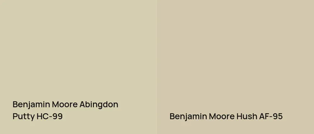 Benjamin Moore Abingdon Putty HC-99 vs Benjamin Moore Hush AF-95