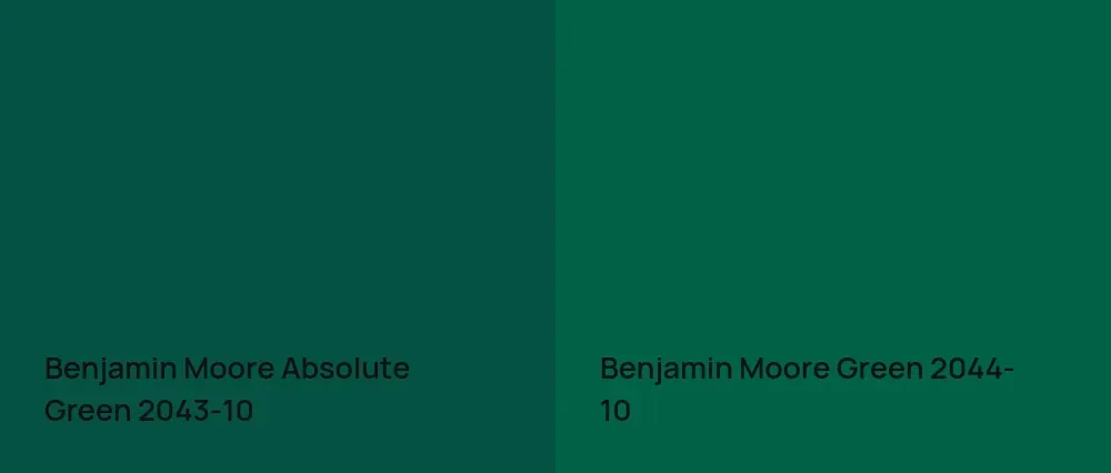 Benjamin Moore Absolute Green 2043-10 vs Benjamin Moore Green 2044-10