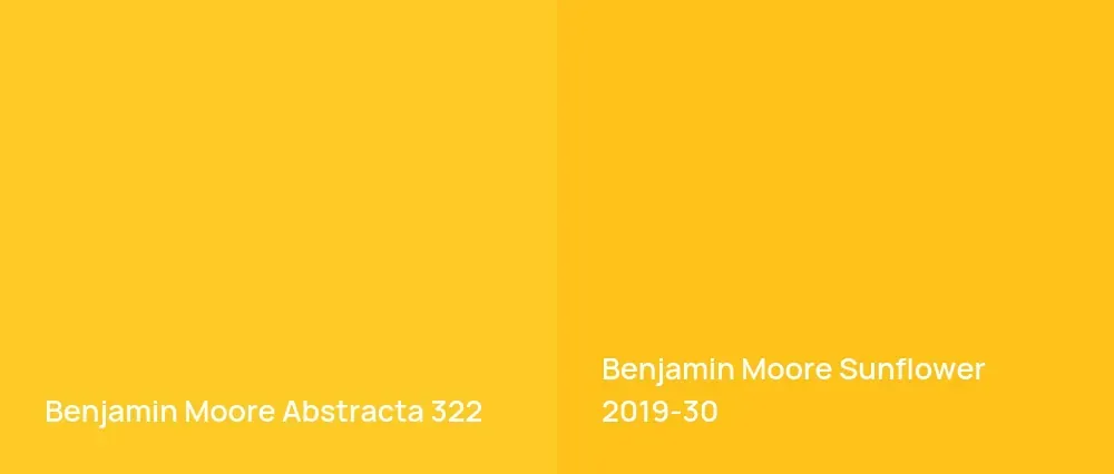 Benjamin Moore Abstracta 322 vs Benjamin Moore Sunflower 2019-30