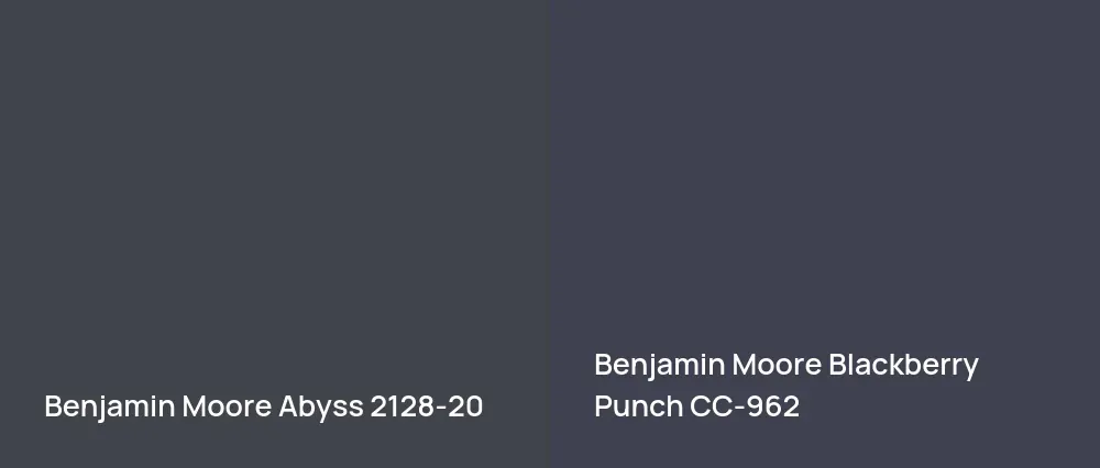 Benjamin Moore Abyss 2128-20 vs Benjamin Moore Blackberry Punch CC-962
