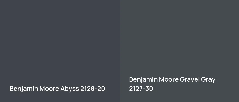Benjamin Moore Abyss 2128-20 vs Benjamin Moore Gravel Gray 2127-30