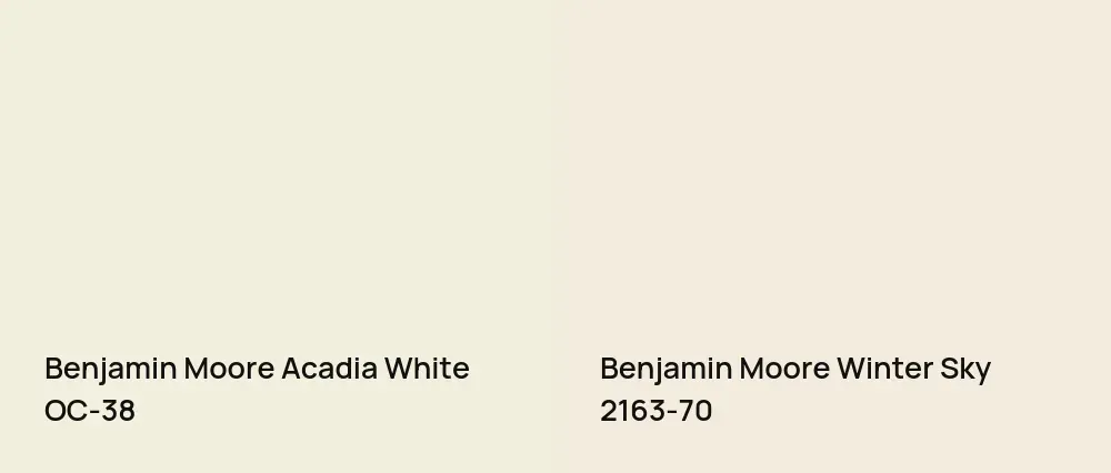 Benjamin Moore Acadia White OC-38 vs Benjamin Moore Winter Sky 2163-70