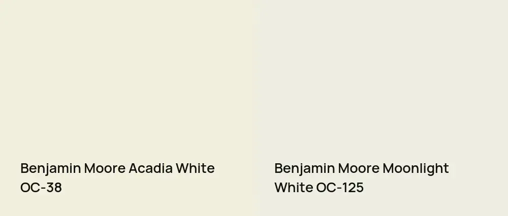 Benjamin Moore Acadia White OC-38 vs Benjamin Moore Moonlight White OC-125